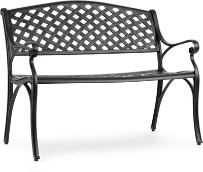 Image de Banc de jardin - Banc d'extérieur - Banc public - Banc en aluminium - Banc double - Aluminium moulé résistant aux intempéries
