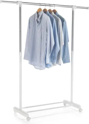 Produktbild von Rollgarderobe SALA Garderobenwagen Kleiderständer weiß höhenverstellbar und ausziehbar