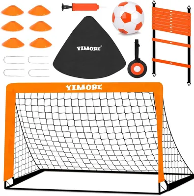 Obrázok produktu pre Futbalová bránka 120x90x90 cm, skladacia, s tréningovým príslušenstvom, na futbalový tréning