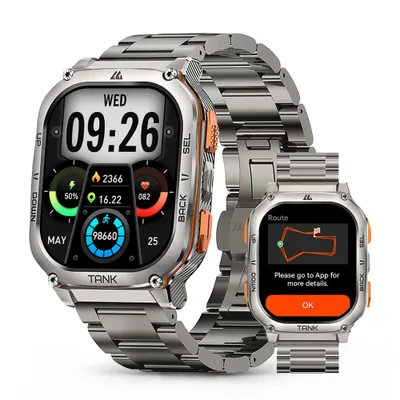 Produktbild von KOSPET Tank M3 Ultra GPS Smartwatch Herren mit Telefonfunktion, 40+Tage Akkulaufzeit, 1,96 AMOLED Display, 5ATM Wasserdicht Fitnessuhr mit Herzfrequen