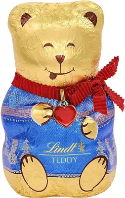 Produktbild von Lindt Teddy Pullover Schokoladen Figur aus Vollmilchschokolade 100g