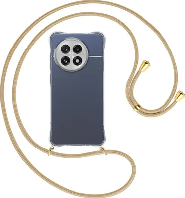 Produktbild von Handykette Backcover-Schutzhülle mit Band (Metall goldfarben) für OnePlus ACE5 5G - caramel