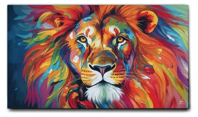 Image de Giallobus - 59 - Lion - Giallobus - 140L x 80l cm - Tableau - Toile à cadre standard