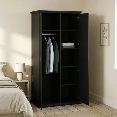 Immagine prodotto di Dmora Guardaroba 2 Ante Darby 63.1x200h cm Nero, Appendiabiti 2 Ante