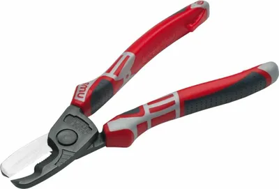 Produktbild von NWS Kabelschneider 043-69-160, zum Abisolieren und Schneiden von Kupfer- und Alukabel, nachstellbares, verschraubtes Gelenk