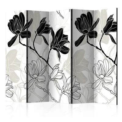 Produktbild von Neuheit! Dekorativer Paravent Raumteiler Trennwand Foto-Paravent Spanische Wand XXL GMAGNOLIEN BLUMEN 225x172 cm p-B-0055-z-c