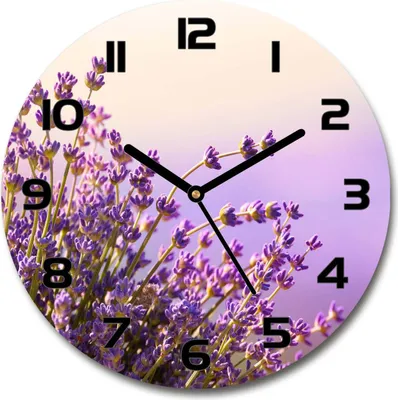 Produktbild von Wanduhr aus Glas 30fi Glasbild Glasuhr Gehärtetes Glas - schwarze-zeiger - Lavender