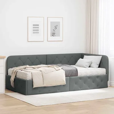 Produktbild von Maison Exclusive - Eckbettgestell Dunkelgrau 100 x 200 cm Stoff