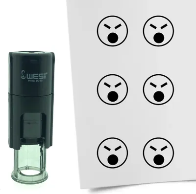 Produktbild von CombiCraft Selbstfärbender Stempel 'Wütender Smiley' in der Farbe Schwarz, Ø10mm