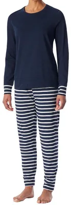 Produktbild von Schiesser Damen Pyjama Casual Essentials - nachtblau - Größe 36