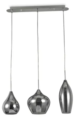 Image de Suspension Moderne Métal Fumé 3 Lumières E14