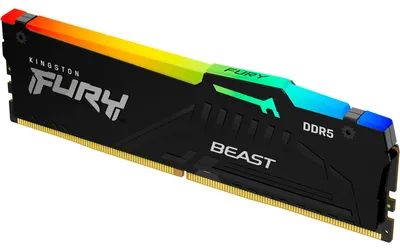 Produktbild von Kingston FURY Beast RGB - DDR5 - Modul - 16 GB - DIMM 288-PIN - 6000 MHz / PC5-48000 - CL36 - 1.35 V - ungepuffert - on-die ECC - Schwarz