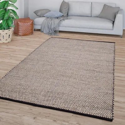 Produktbild von TT Home Wohnzimmer Teppich Kurzflor Handgeknüpft Meliertes Boho Design Modern Größe 60x100 cm