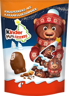 Zdjęcie produktu dla Chrupiące herbatniki dla dzieci Mini Friends karmelowe 18 figurek w opakowaniu 122 g
