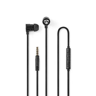 Immagine prodotto di Cuffie Nedis con cavo - 3,5 mm - Lunghezza cavo: 1,20 m - Microfono incorporato - Controllo del volume - Nero / Argento