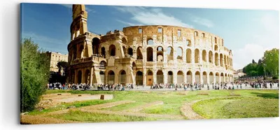 Produktbild von Bild auf Leinwand - Leinwandbild - Archäologie Architektur Italien Kolosseum - 100x40cm - Wand Bild - Wanddeko - Leinwanddruck - Bilder - Kunstdruck - Leinwand bilder - Wandkunst - AB100x40-2685