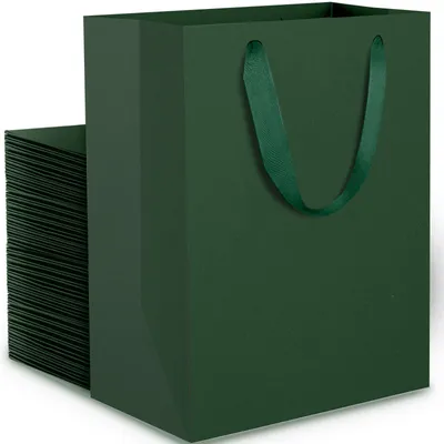 Papier-Geschenktüten 50 Stück S 15x6x20 cm dunkelgrün