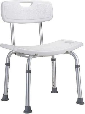 Produktbild von BELP Duschsitz mit Rückenlehne Alumininum Kunststoff Weiß matt 510x670-840x480 mm, 150 kg Traglast für Bad & WC >> Freistehend anwendbar