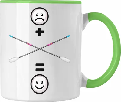 Produktbild von Trendation - Rudern Tasse Geschenk für Ruderer Lustige Geschenkidee :( + Rudern = :) Geburtstag (Grün)