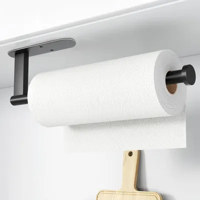 Produktbild von Küchenrollenhalter unter Schrank - selbstklebend oder bohrend, Küchenrollenhalter an der Wand