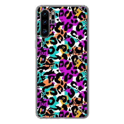 Produktbild von MuchoWow® Handyhülle Schutzhülle Hülle für Huawei P30 Pro Pantherdruck - Regenbogen - Weiß Silikon Softcase Handy Hülle - Schutzdeckel