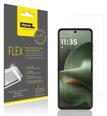 Image de 2x Film de protection d'écran pour Motorola Razr 70 Plus Innenseite, recouvre 100% de l'écran, dipos Flex