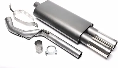Produktbild von Sportauspuff Stahl 2x76mm rund gebördelt für VW Passat Lim.Variant Typ3A/35I