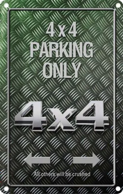 Produktbild von vianmo Blechschild 30x20 cm 4x4 Parking only all others Parkplatzschild