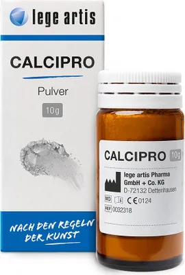 Produktbild von Calcipro Calciumhydroxid Pulver 10 g röntgensichtbar für Pulpaüberkappung und Wurzelkanaleinlage