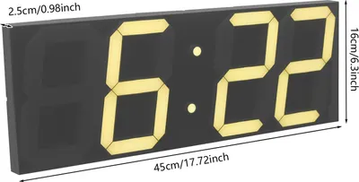 Produktbild von LED Wanduhr - Digitale Wanduhr - Große LED-Anzeige 45×16×2,5 cm - Lautlos - Acryl - Mit Wecker - Beige