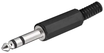 Immagine prodotto di goobay Klinkenstecker 6,35 mm stereo Plastikausführung mit Knickschutz (Bulk)