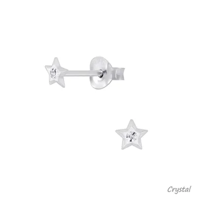 Produktbild von Kinderohrstecker: Kinder Ohrringe Silber 925 „Kristall Stern“ Crystal