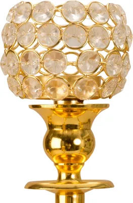 Produktbild von 5 Stück passende Glaseinsätze gold für normale Kerzenständer Kerzenleuchter Kandelaber Höhe 8,5 cm