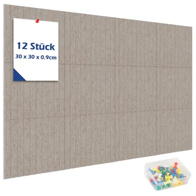 Obrázek produktu pro Omgoods - Velká samolepicí korková nástěnka - 30 x 30 cm, sada 12 kusů