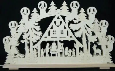 Produktbild von Schwibbogen mit Waldhaus und Beleuchtung BxHxT 70x42x7cm NEU