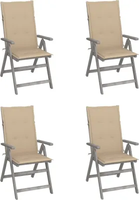 Produktbild von Hochlehner Verstellbar 4 Stk. mit Auflagen Massivholz Akazie