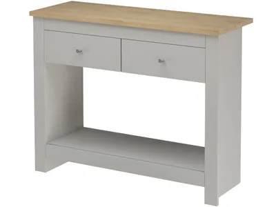 Produktbild von Eddie - Konsolentisch mit 2 Schubladen aus MDF Eiche und Grau
