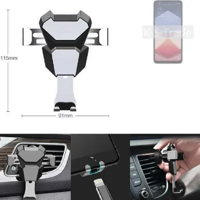Produktbild von K-S-Trade Lüftungshalterung kompatibel mit Oppo K10 Vitality Edition kompakte Handy-Halterung Lüftungsschlitz Lüftungsgitter Autohalterung KFZ
