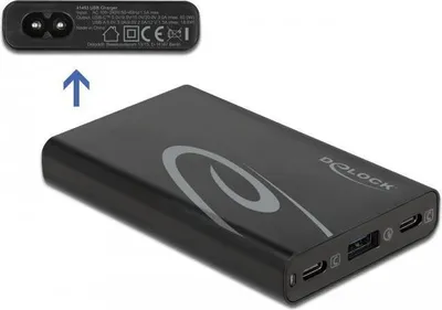 Produktbild von Delock USB Ladegerät 2 x USB Type-C PD 3.0 + 1 x USB Typ-A mit 60 W
