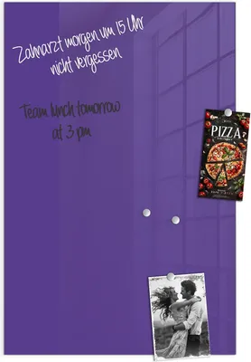Produktbild von Magnettafel 60x90cm Pinnwand Whiteboard beschreibbar - Lila Hintergrund I