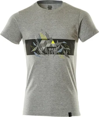 Produktbild von Mascot T-Shirt mit Druck T-shirt Gr. 3XL, grau/hi-vis gelb