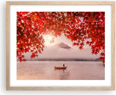 Produktbild von Gerahmtes Poster - Rahmen in heller Eiche - Vulkan See - 50x40 cm - Wand Bild - Wanddeko - Wandbilder - Kunstposter - Wandposter - Bilderrahmen - Bilder - Kunstdruck - Wandbild - P2NAA50x40-4107