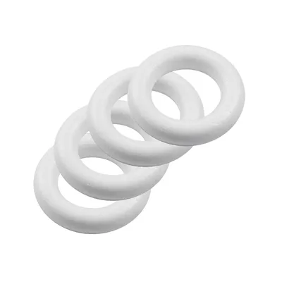 Produktbild von 4 Styropor Ringe, Vollform, weiß, verschiedene Größen - Kreis Rohling DIY, Größe:13cm
