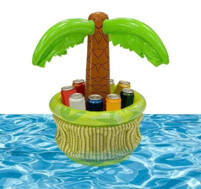 Imagen del producto de Enfriador inflable con diseño de palmeras para piscina y playa
