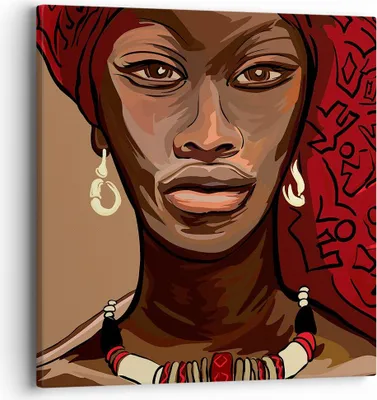 Produktbild von Bild auf Leinwand - Leinwandbild - eine frau afrika - 40x40cm - Wand Bild - Wanddeko - Wandbilder - Leinwanddruck - Bilder - Kunstdruck - Wanddekoration - Leinwand bilder - Wandkunst - AC40x40-4120
