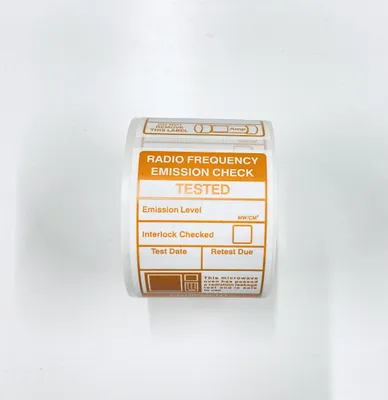 Emissionsetiketten, selbstklebend, Vinyl, 100 Stück, 35x65 mm