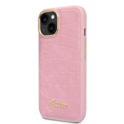 Productafbeelding van Guess Guhcp14Mhgcrhp iPhone 14 Plus 6.7 inch, roze/roze, harde hoes, Croco collectie