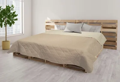 Produktbild von Tagesdecke Bettüberwurf Allzweckdecke ca. 220x240 cm Überwurf Patchwork Sofa XXL Design: VINTAGE Uni Wende Beige