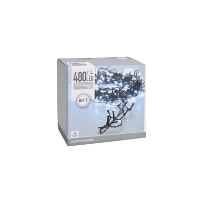 Image de Guirlande EDM scintillante - esprit de Noël - lumière blanche froide - 480 ampoules LED - 36 m - 72091