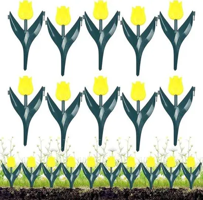 Productafbeelding van Tuinplantstokjes, voor het afgrenzen van tuinen | Decoratie voor binnen en buiten, geschikt voor groentetuinen, kwekerijen, achtertuinen, boerderijen en zwembadlandschappen (set van 10 stuks)